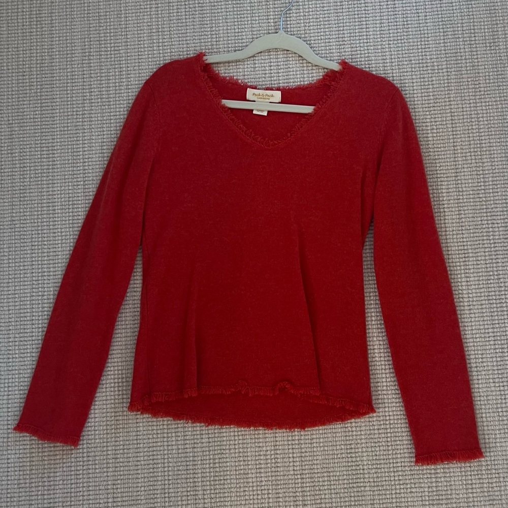 Peck & Peck cashmere orangey red sweater size M